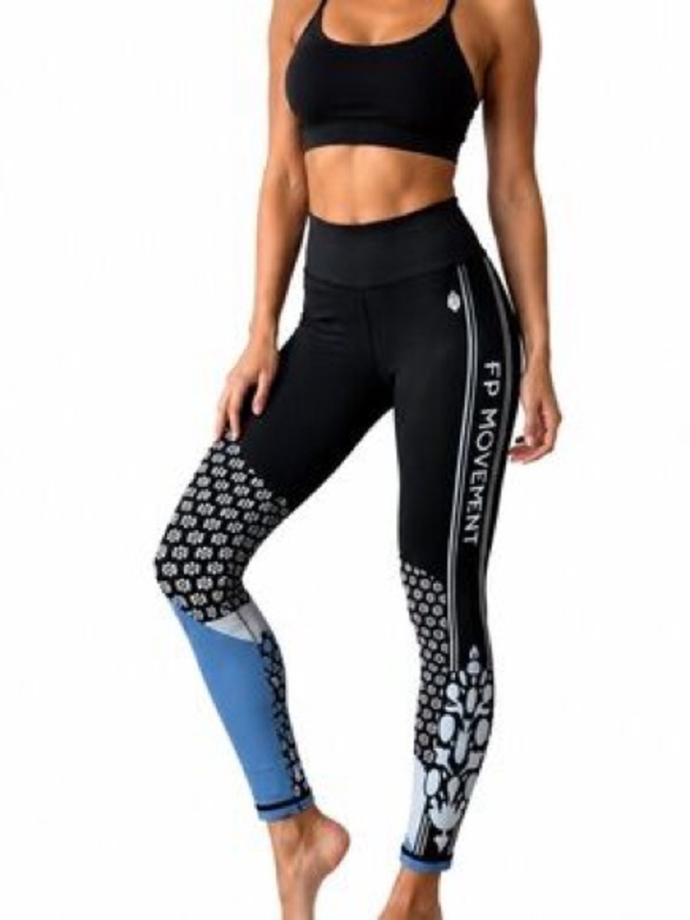 1574. FREE PEOPLE Myoko Jacquard Base Layer Legging in Apres Navy Combo Sz XS/S